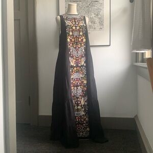 Gorgeous, black maxi dress with full length embroidery